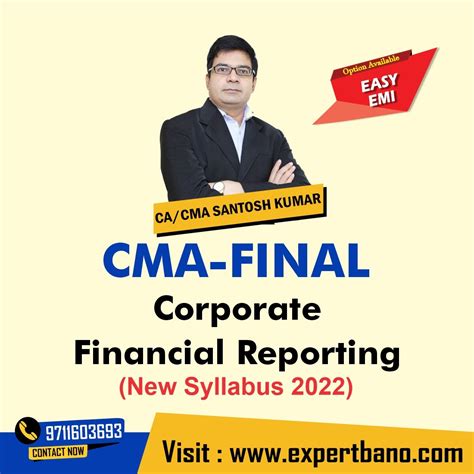 Cma Final Corporate Financial Reporting Cfr By Ca Cma Santosh Kumar