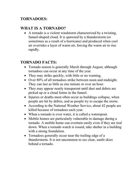 Tornadoes: What Is a Tornado? Tornado Facts - DocsLib