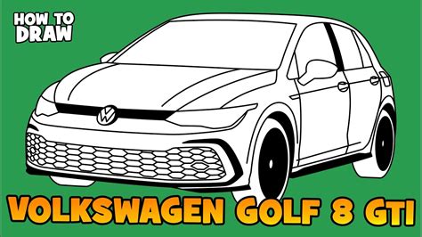 How To Draw Volkswagen Golf 8 Gti 2020 Youtube