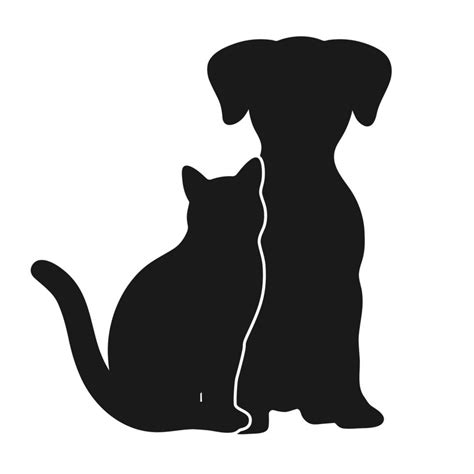 Ilustración De Una Silueta De Un Perro Y Un Gato 7120890 Vector En Vecteezy