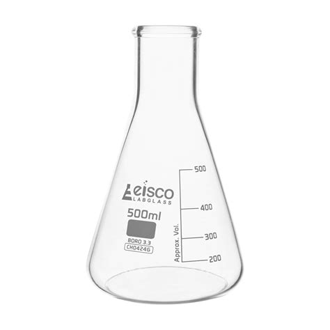 Eisco Erlenmeyer Frasco De Ml Vidrio Borosilicato Frascos De