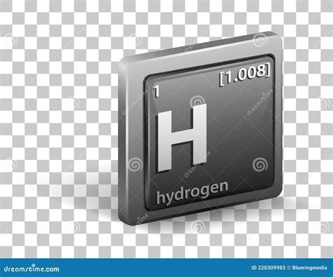 Hydrogen Chemical Element Chemical Symbol With Atomic Number And Atomic Mass Stock Vector