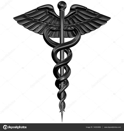 Caduceus símbolo médico 3d render Fotografia de stock MickeyCZ87