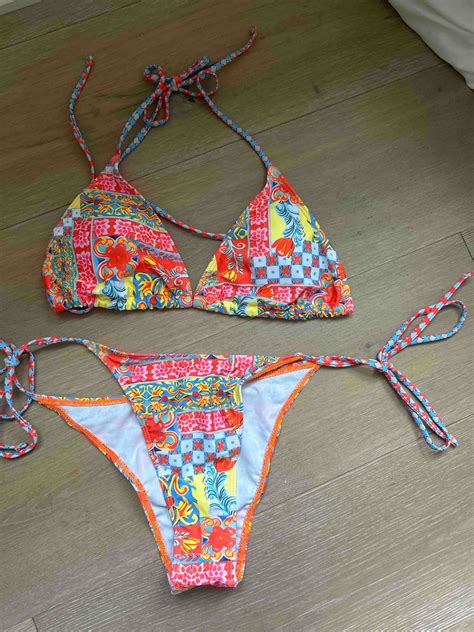 Floral Neck Tie Halter Bikini Set Bushpop