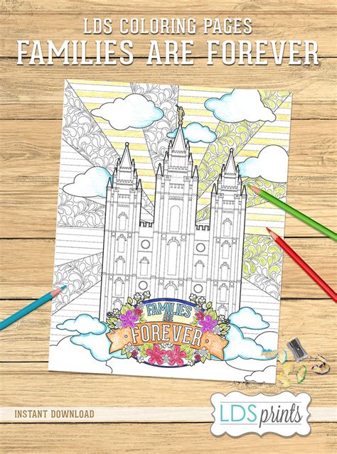 Lds Coloring Page Salt Lake Temple Families Are Forever Primary Theme