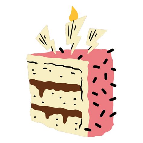 Diseño Png Y Svg De Pastel De Cumpleaños Con Velas Y Diseño De Rayo