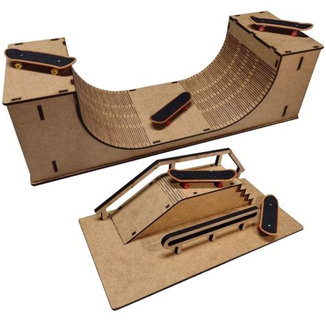 Rampa De Skate De Dedo Pista Tech Deck Corrim O Brinquedo Mdf Cru