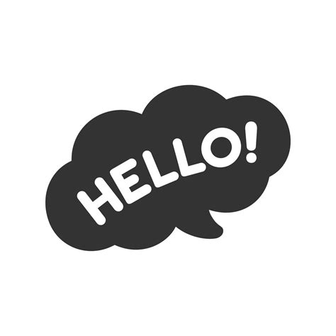 Cute Hello Speech Bubble Icon Simple Flat Vector Illustration