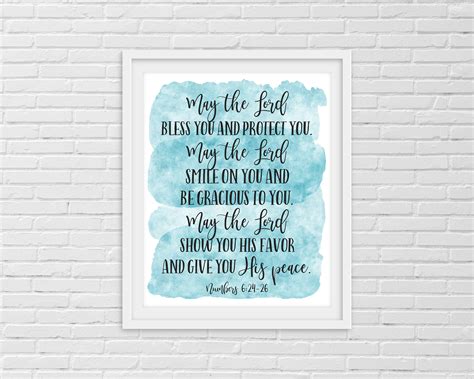 May The Lord Bless You And Protect You Numbers Bible Etsy