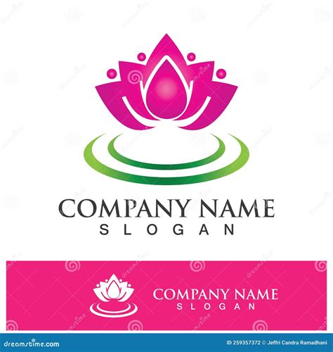 Lotus Flower Logo Design Vector Illustration Stock Vector