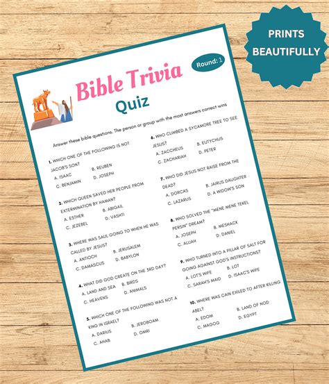 Bible Trivia, Bible Trivia for Kids and Adults, Bible Games, Bible ...