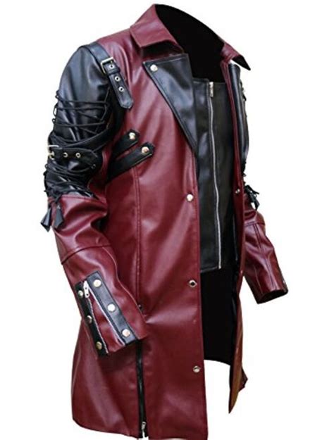 Buy Punk Rave Poison Black Maroon Jacket Mens Faux Leather Goth