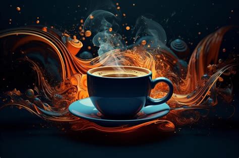 Premium Ai Image A Cup Of Coffee Art Background