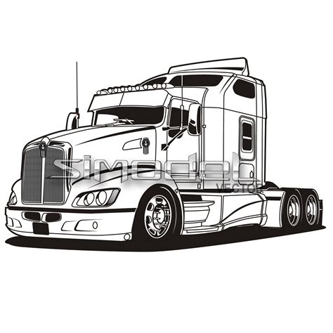 Buy Semi Truck Kenworth T Svg Eps Png Dxf Ai Shadow Online In