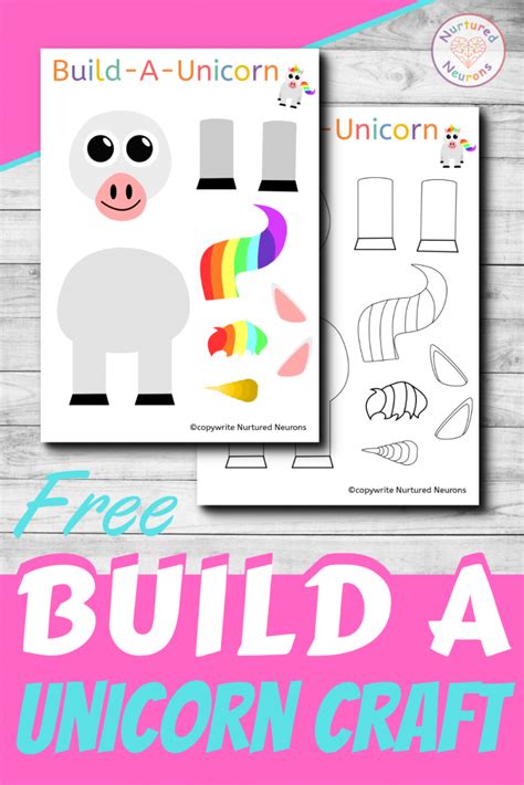 Awesome Build A Unicorn Craft Magical Printable Fun Nurtured Neurons