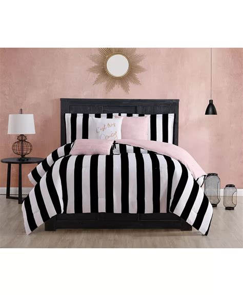 Juicy Couture Cabana Stripe Reversible 5 Piece Comforter Set Twin