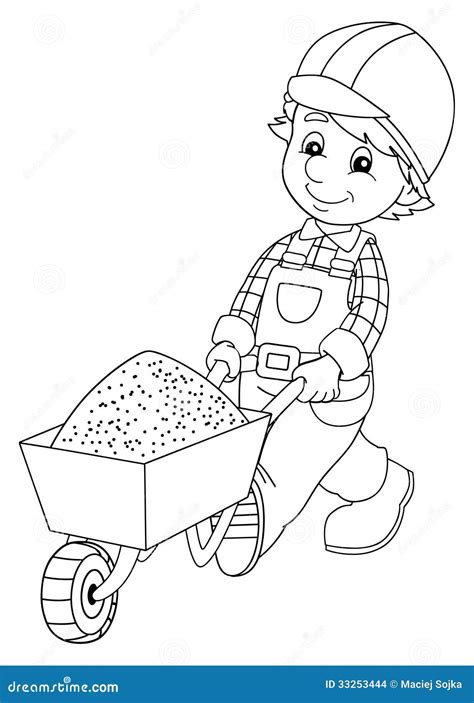 Construction Worker Coloring Page Team Coloring