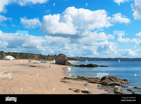 Sandy Beach At Carlyon Bay Near Staustell In Cornwall England