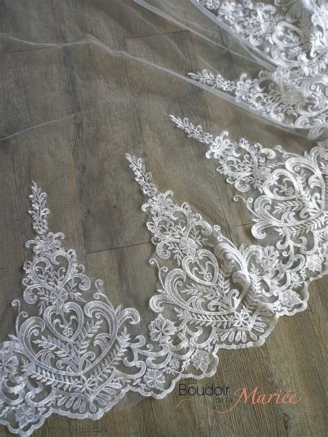 Voile long Dentelles Blanches Le Boudoir de la Mariée