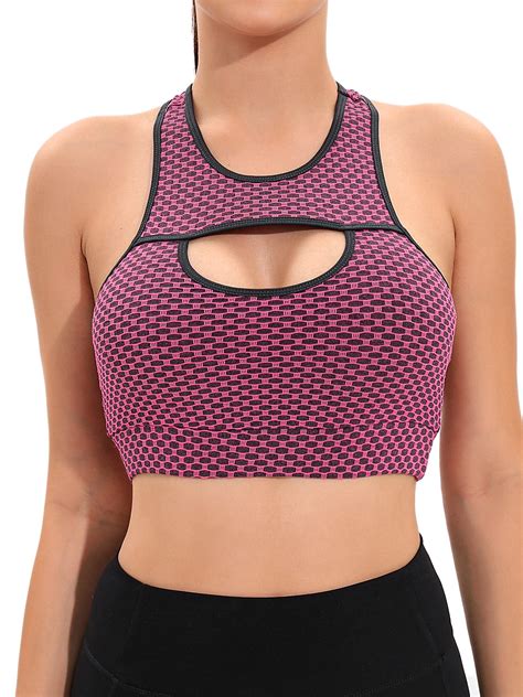 Dodoing Active Bra Sports Bra For Women Sexy Cutout Crop Workout Tops