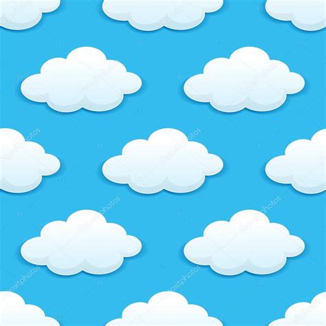 Patrones Sin Fisuras Con Nubes Esponjosas Vector De Stock