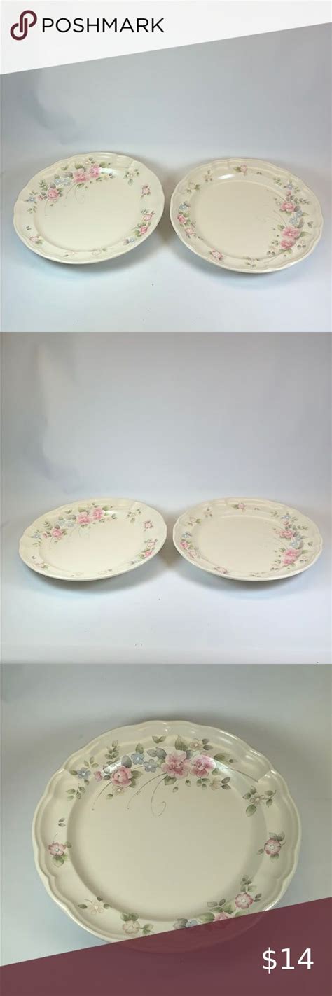 Pfaltzgraff Tea Rose Dinner Plates Stoneware Set 2 Pfaltzgraff Tea