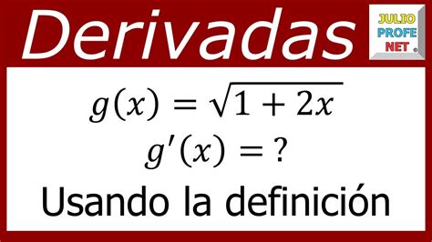 Derivada De Una FunciÓn Usando La DefiniciÓn Ejercicio 4 Youtube