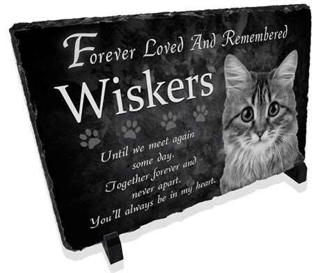 Cat Pet Memorial Stone Plaque - Redeye Laserworks