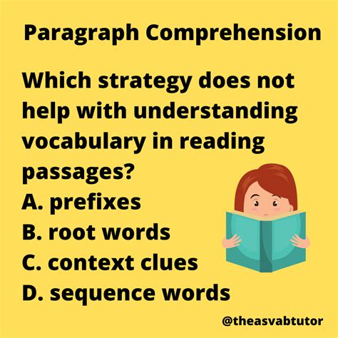 The Asvab Tutor Presents Paragraph Comprehension Question On Reading