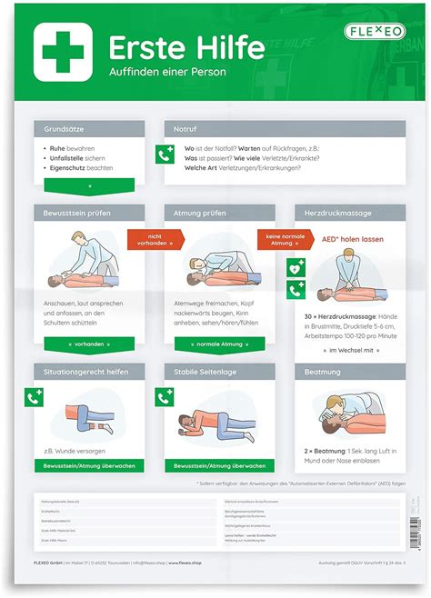 Betriebliche Erste Hilfe Anleitung Gem Dguv Aus Papier Plakat Din A