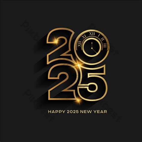 Happy New Year 2025 Gold Png Images Psd Free Download Pikbest