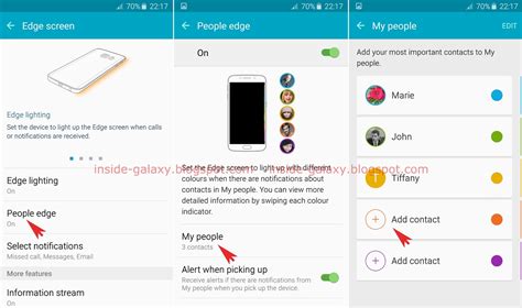 Inside Galaxy Samsung Galaxy S6 Edge How To Add Contacts To My People In Android 502 Lollipop