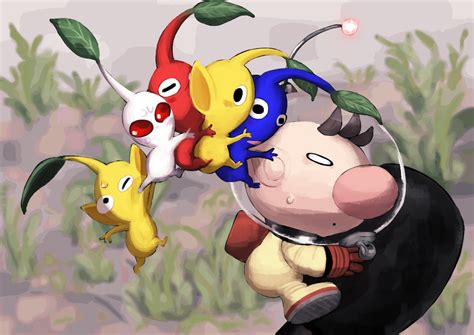 Olimar Red Pikmin Yellow Pikmin Blue Pikmin And White Pikmin