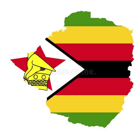 Territorio Y Bandera De Zimbabwe Fondo Blanco Ilustraci N Del Vector