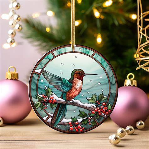 Hummingbird Ornament Stained Glass Hummingbird Ornament Christmas