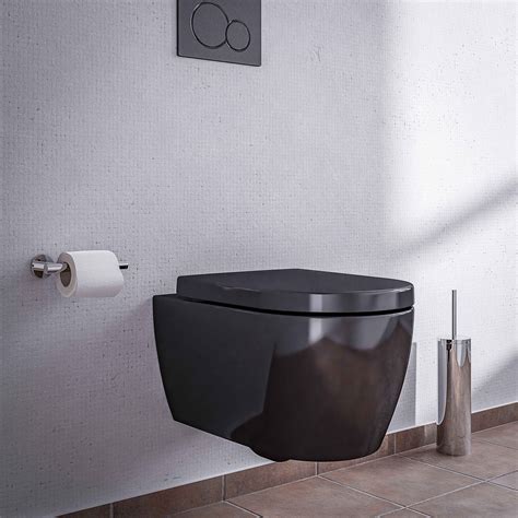 Rimless Wall Hung Wc Nano Protection Nt Black With Soft