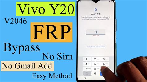 Vivo Y20 FRP BYPASS Without PC 2021 Vivo V2043 FRP BYPASS Remove