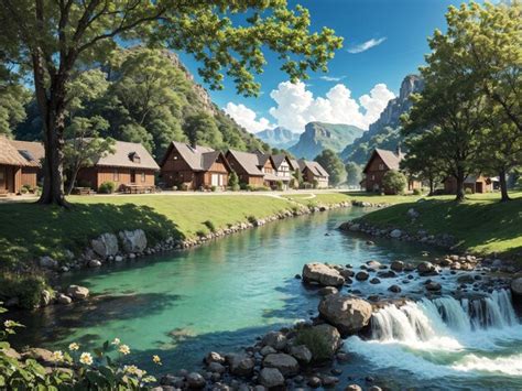 Premium Ai Image Real Estate Village Illustration