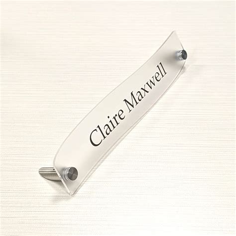 Acrylic Desk Name Plates In Unique Wave Shape NapNameplates