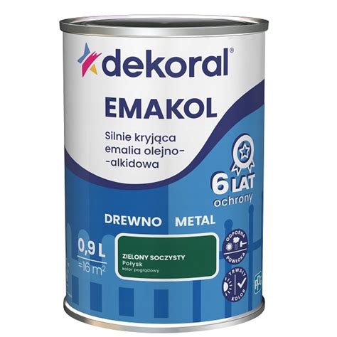 DEKORAL EMAKOL EMALIA SILNIE KRYJĄCA zielony soczysty 0 9 299024