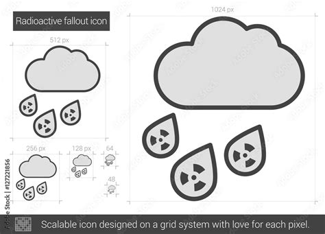 Radioactive fallout line icon. Stock Vector | Adobe Stock