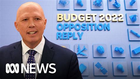 Watch Peter Duttons Budget Reply Speech Abc News