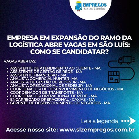 EMPRESA EM EXPANSÃO DO RAMO DA LOGÍSTICA ABRE VAGAS EM SÃO LUÍS COMO