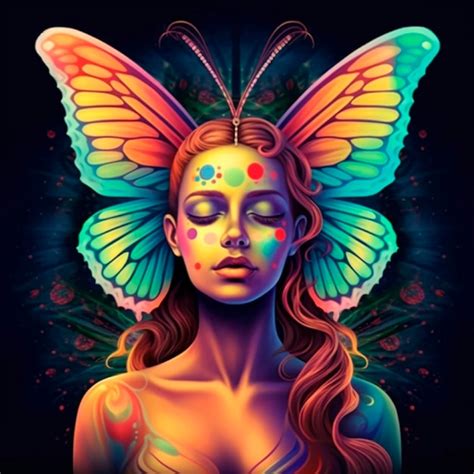 Premium Photo Colorful Psychedelic Digital Painting