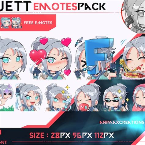 Cute Valorant Jett Emotes Twitch Discord Youtube Etsy Australia