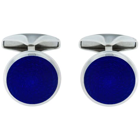 Sterling Silver Guilloche Enamel Cufflinks For Sale Free Shipping At