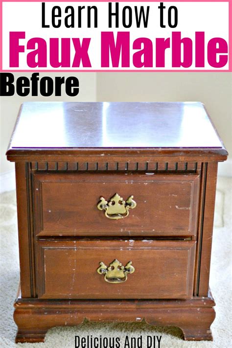 Learn How To DIY Faux Marble Furniture - Delicious And DIY