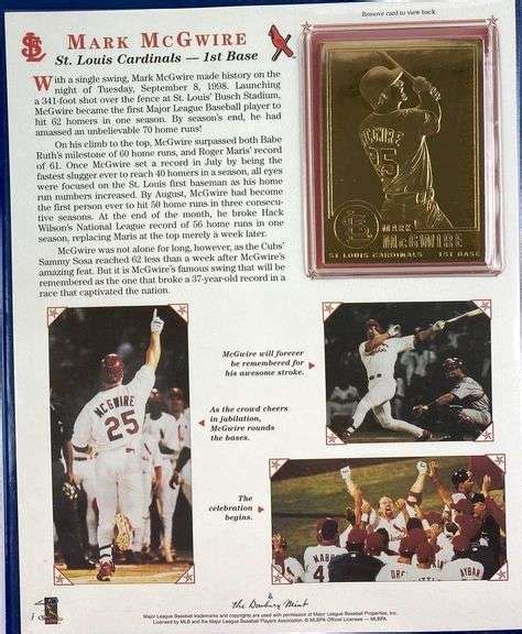 Danbury Mint 1998 Mark McGwire And Sammy Sosa Breaking The Home Run