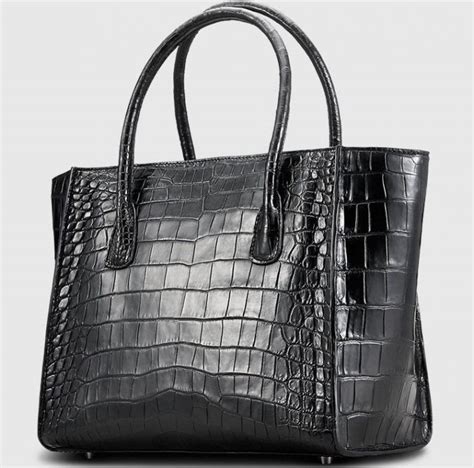 Alligator Skin Top Handle Handbag Tote Bag