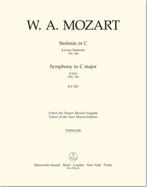 Mozart Wolfgang Amadeus Sinfonie Nr C Dur Linzer